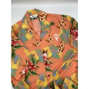 Elvish Enjoy Life Floral Golf Guys Button Up Shirt Mens Large Hawaiian